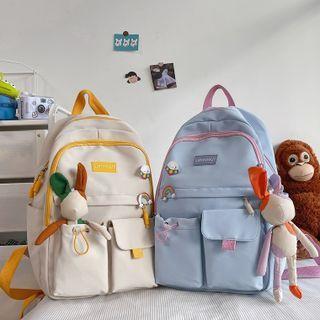 Set: Plain Backpack + Rabbit Charm