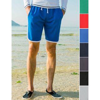 Drawstring-waisted Colored Shorts