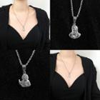 Stainless Steel Embossed Pendant Necklace