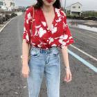 Floral Loose-fit Short-sleeve Shirt