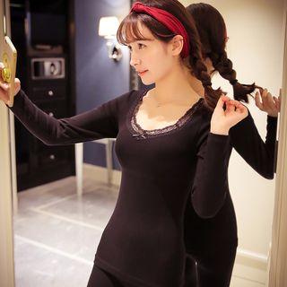 Set : Square Neck Warming Top + Pants