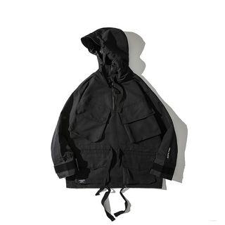 Couple Matching Zip Hooded Cargo Jacket