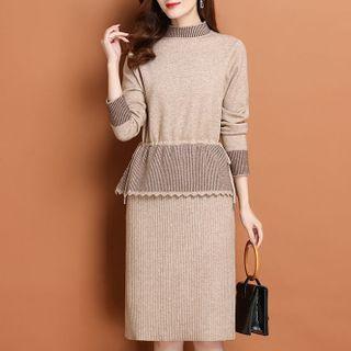 Mock Two-piece Sheath Knit Dress