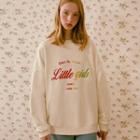 Letter Heart-patched Pullover Ivory - One Size