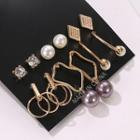 Set Of 6: Earring (various Designs) 01 - 12094 - Set - Gold - One Size