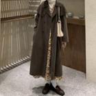 Double-breasted Midi Coat Coffee - One Size