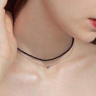 925 Sterling Silver Layered Choker As Shown In Figure - One Size