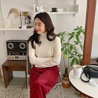 Turtleneck Ribbed Top (6 Colors)