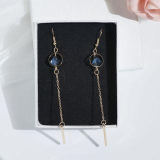 Metal Bar Drop Crystal Hook Earrings Era041 - 19