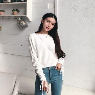 Ruched-sleeve Sweater