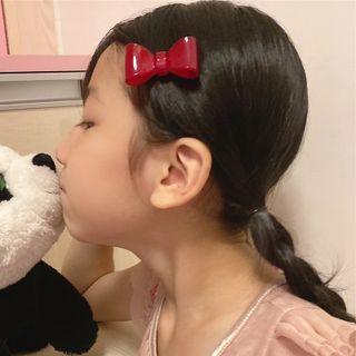 Bow Acrylic Hair Clip Red - One Size