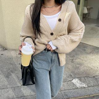 Drop-shoulder Oversize Cardigan