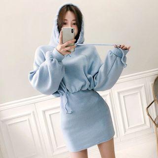 Hooded Tube-hem Minidress