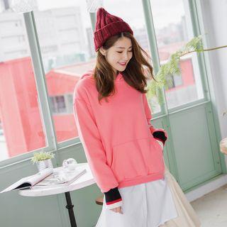 Contrast Cuff Loose-fit Hoodie