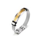 Simple Fashion Golden Glossy Geometric Rectangular Mesh Belt 316l Stainless Steel Bracelet Silver - One Size