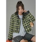 [no One Else] Patterned Cropped Jacket Green - One Size