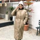 Faux-shearling Lined Quilted Coat