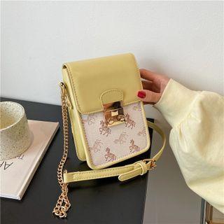 Chain Print Flap Crossbody Bag
