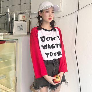 Raglan Letter Long-sleeve T-shirt