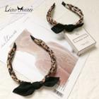 Leopard Print Bow Headband As Shown In Figure - One Size