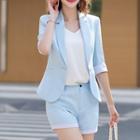 Elbow-sleeve Blazer / Shorts / Set