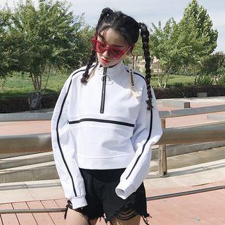 Stripe Detail Half Zip Pullover