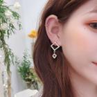 Non-matching Square Dangle Earring 1 Pair - As Shown In Figure - One Size