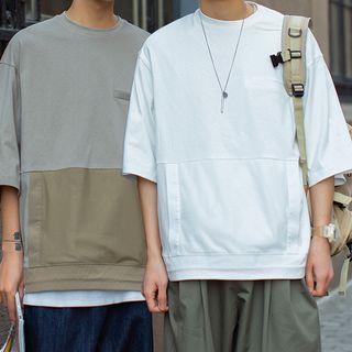 Round Neck Over-sized Cargo Short Sleeve T-shirt