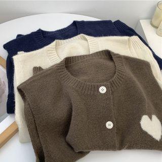 Heart Jacquard Button-up Sweater Vest