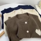 Heart Jacquard Button-up Sweater Vest