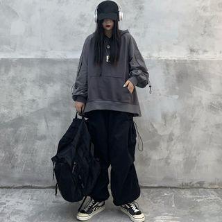 Drawstring Hoodie / Wide-leg Pants / Set