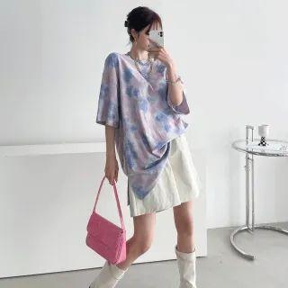 Elbow-sleeve Dyed Oversize T-shirt