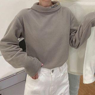 Long-sleeve Lettering Fleece T-shirt