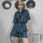 Gingham Shirt / Long-sleeve T-shirt / Shorts / Wide-leg Pants