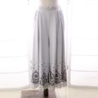 Lace Trim Patterned Wide-leg Pants
