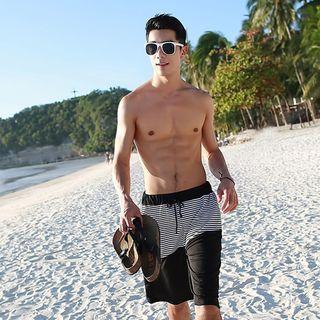 Striped Panel Beach Shorts