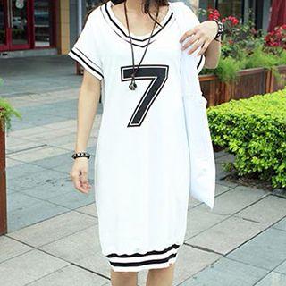 Number Short-sleeve T-shirt Dress