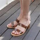 Clear-strap Kitten-heel Sandals