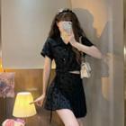 Short-sleeve Heart Shirt / A-line Skirt