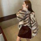 Zebra Print Sweater / Faux Leather Skirt