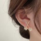 Flower Cross Alloy Earring 1 Pair - Gold - One Size
