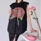 Sleeveless Rose Print Blouse