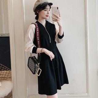 Long-sleeve Raglan A-line Dress