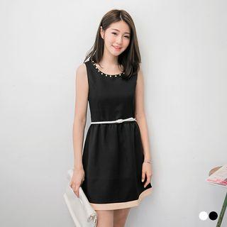 Pearled Flare Tank Dress