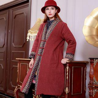 Embroidered Long Padded Coat