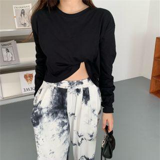 Long-sleeve T-shirt / Tie-dyed Wide-leg Pants