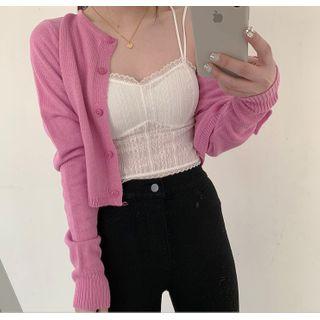 Strappy Padded Lace Top / Cardigan
