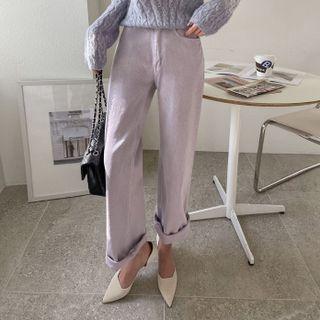 Color Washed Straight-leg Pants