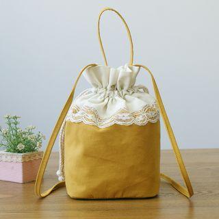 Drawstring Lace Panel Pouch