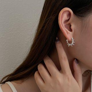 Spiral Sterling Silver Hoop Earring 1 Pc - Silver - One Size